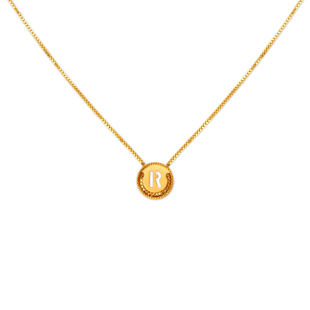 Gold alphabet pendant tanishq top