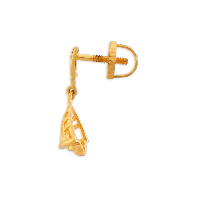 Trendy 22 Karat Yellow Gold Bell Drop Earrings,,hi-res image number null