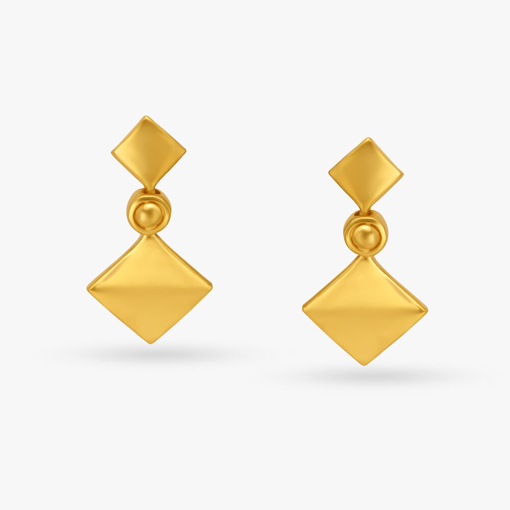 Geometric gold earrings store