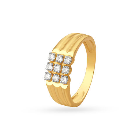 Nine Stone Diamond Finger Ring For Men