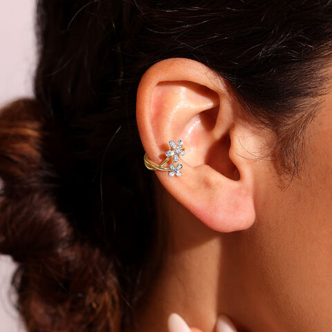 Daisy Charm Diamond Earcuff