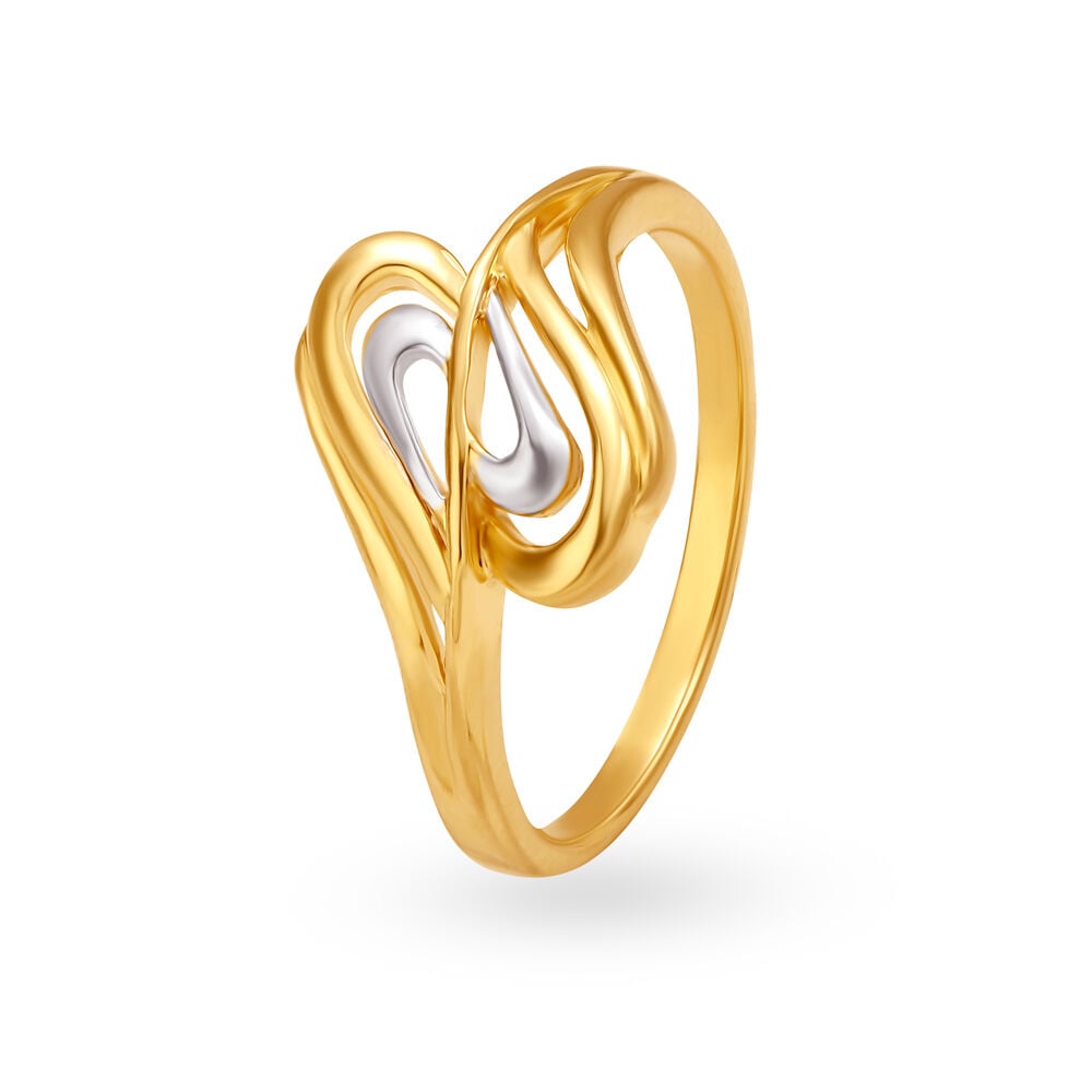 Bewitching 22 Karat Yellow Gold Twisted Design Finger Ring