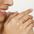 14 KT Yellow Gold Captivating Diamond Finger Ring,,hi-res image number null