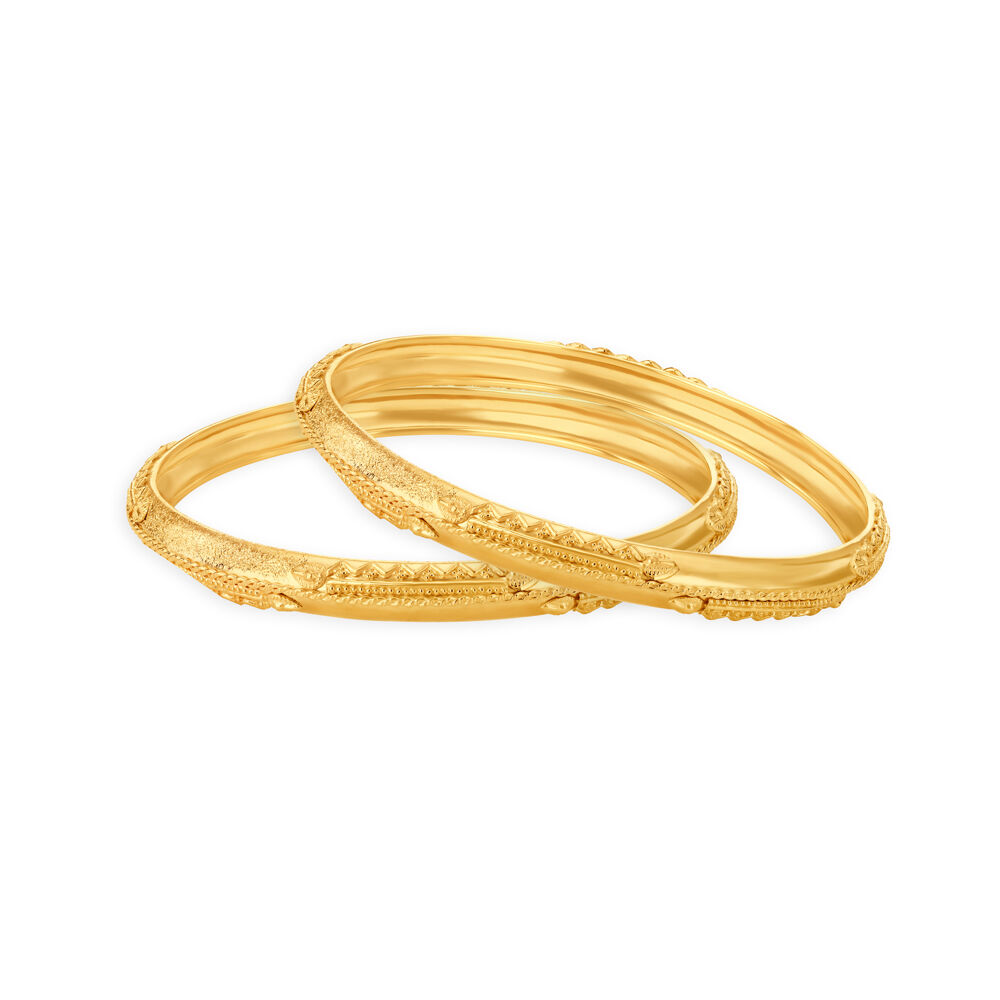 Dual Textured Gold Bangles