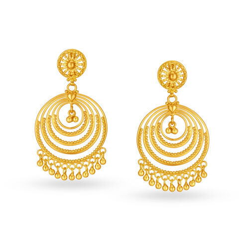 Traditional Gold Chand Bali Drop Earrings