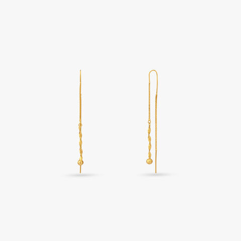 Cascading Twist Gold Hoop Earrings