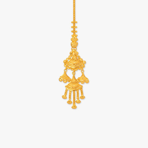 Jhalar Cascade Gold Maang Tikka