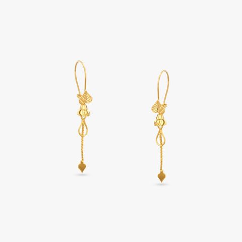 Whispering Hearts Gold Hoop Earrings