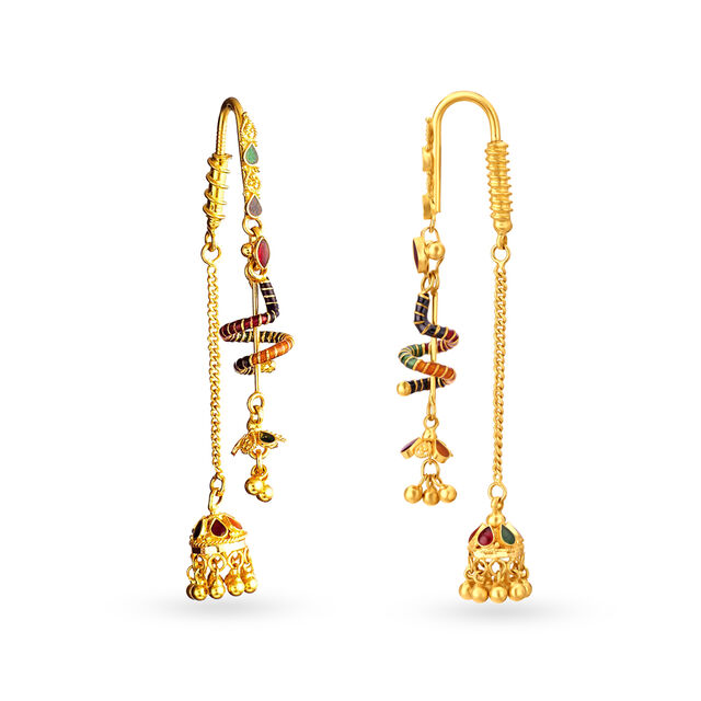 Dainty Sui Dhaga Drop Earrings,,hi-res image number null