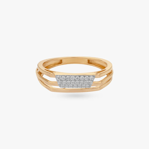 Rectangular Cluster Diamond Ring For Men
