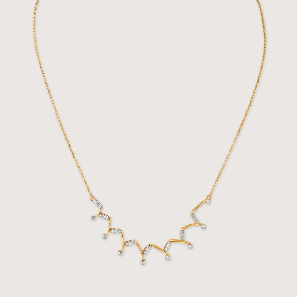 Dazzling Wave Gold & Diamond Necklace