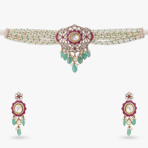 Emerald Bloom Diamond Neckwear Set