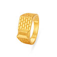 Impressive Brick Motif Gold Finger Ring For Men,,hi-res image number null