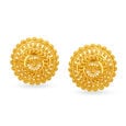 Traditional Broad Round Gold Stud Earrings,,hi-res image number null