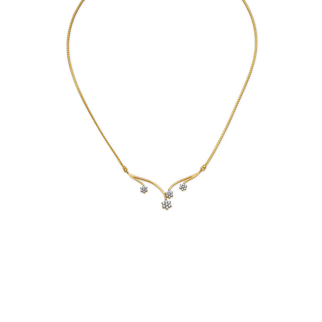Floral Vine Gold and Diamond Necklace,,hi-res image number null