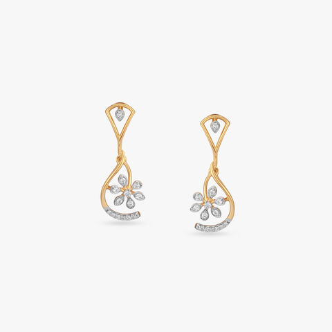 Floral Drift Diamond Drop Earrings
