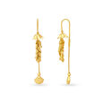 Oyster Shell Motif Dangling Gold Drop Earrings,,hi-res image number null