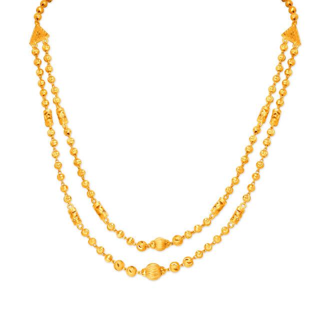 Vintage 14k Gold Add a Bead Necklace, 21 Chain With Ball Beads, Dent