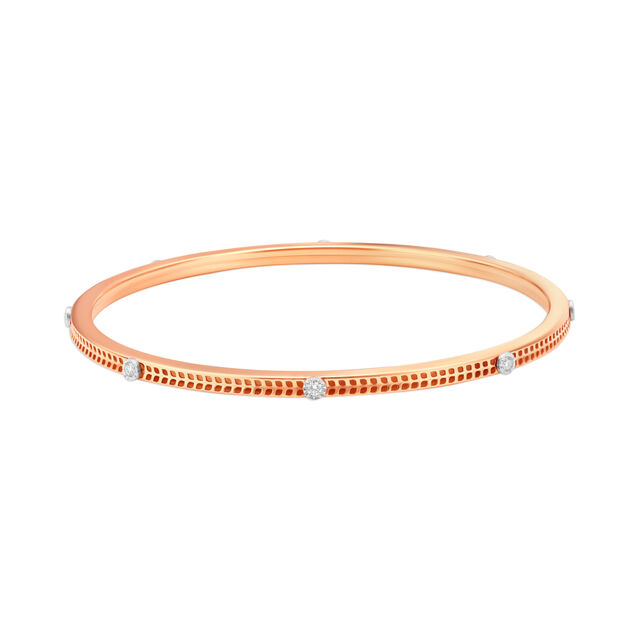 14 KT Yellow-White Gold Slender Classy Diamond Bangle,,hi-res image number null