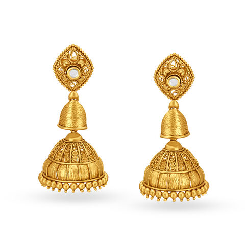Beguiling Gold Jhumka Earrings