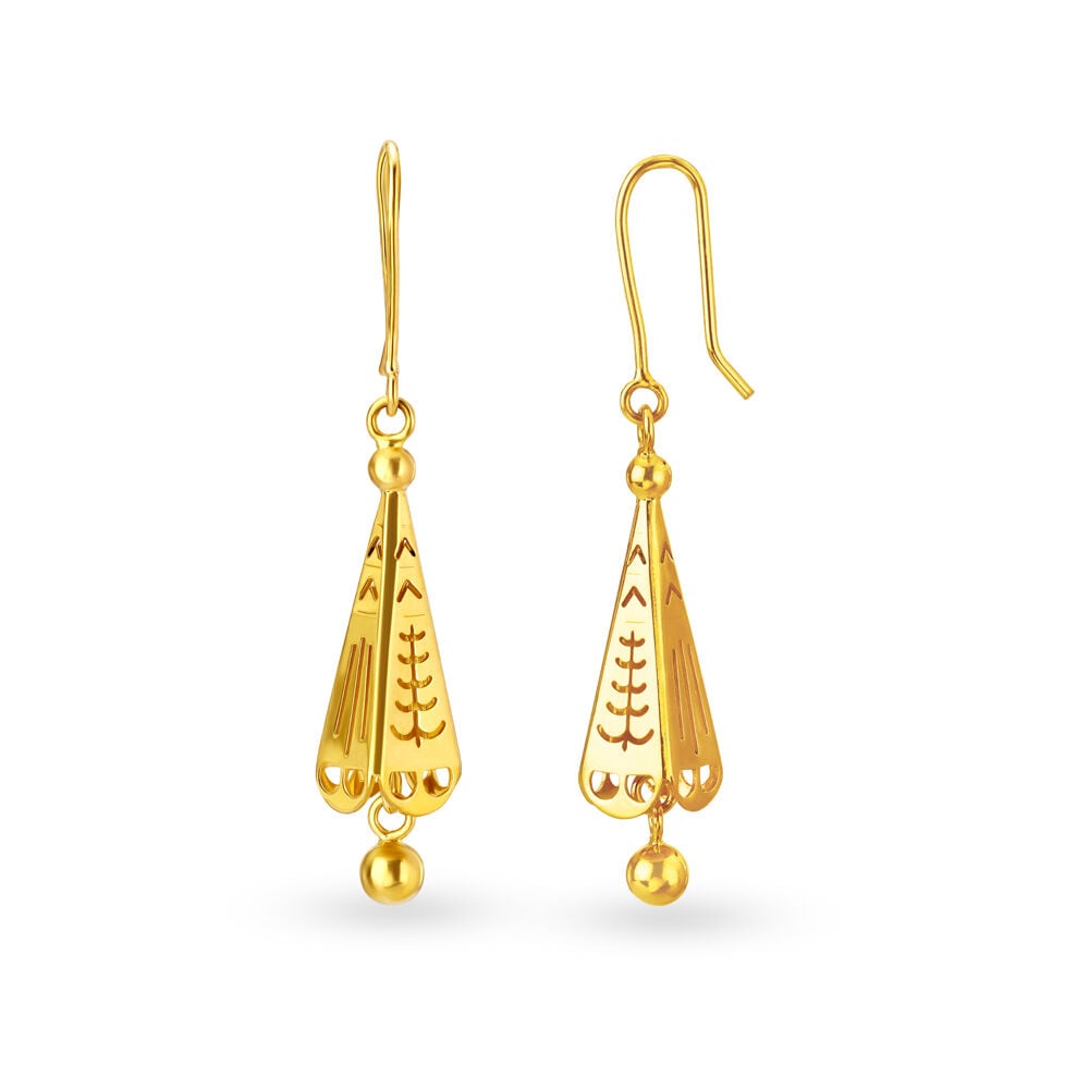 Breathtaking Rawa Work Gold Stud Earrings