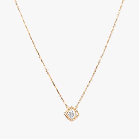 Golden Gaze Diamond Pendant with Chain