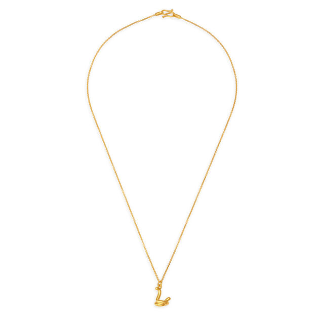 Sweet Snake Gold Pendant with Chain For Kids,,hi-res image number null