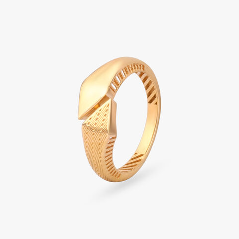 Angular Crest Gold Ring