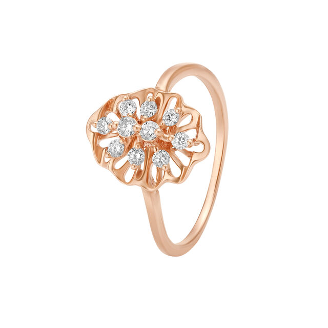 Radiant Floral Diamond Finger Ring,,hi-res image number null