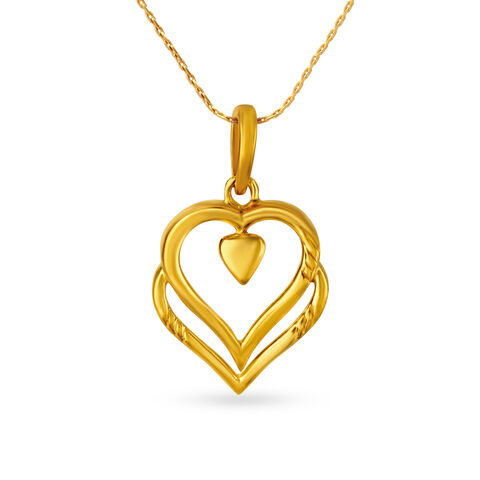 Lovely 22 Karat Yellow Gold Heart Pendant
