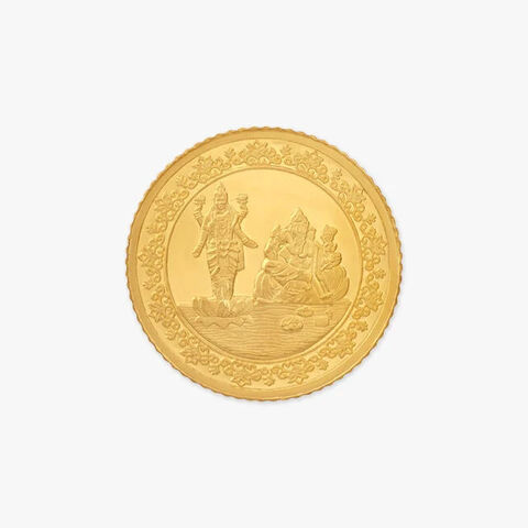 10 gram 24 Karat Gold Coin with Ganesha-Lakshmi Motif
