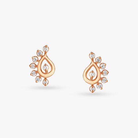 Sleek Diamond Stud Earrings