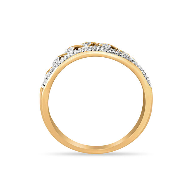 14 KT Yellow Gold Wave Diamond Eternity Ring,,hi-res image number null