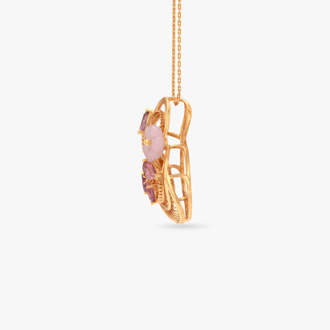 Sculpted Floral Gold Pendant