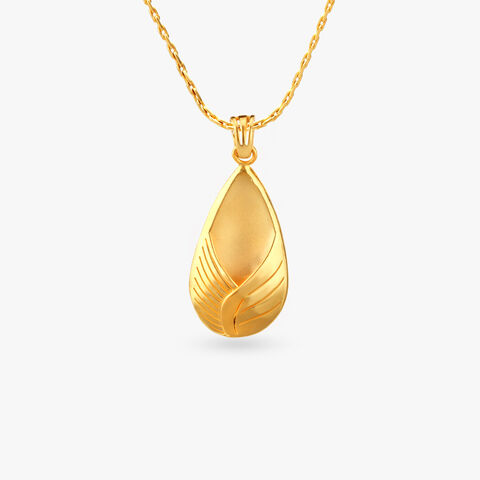 Teardrop Elegance Gold Pendant and Earrings Set