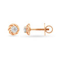 Alluring Rose Gold and Diamond Round Stud Earrings,,hi-res image number null
