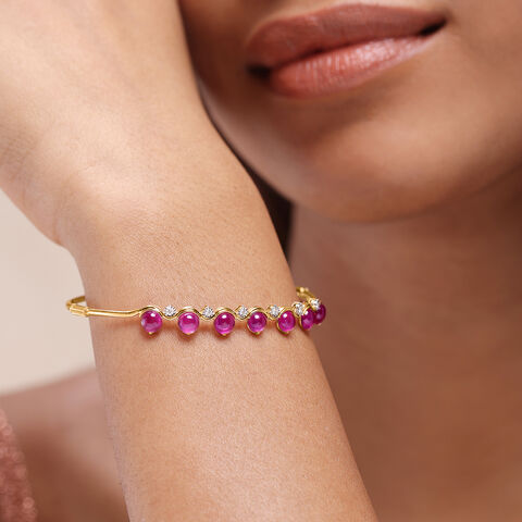 Toast to Temptation 14KT Ruby and Diamond  Bangle