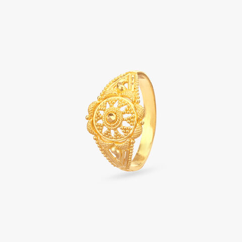 Ornate Bloom Gold Ring