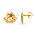 Japanese-Inspired Royal Jali Work Gold Stud Earrings,,hi-res image number null