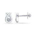 Dainty Teardrop Platinum and Diamond Stud Earrings,,hi-res image number null