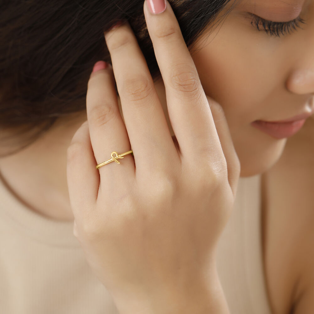 Gold initial ring shop womens