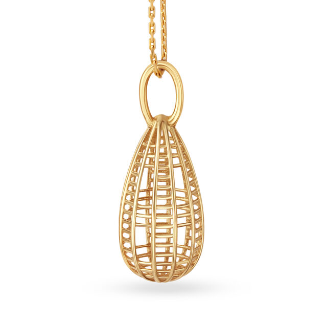 Striking Floral Mesh Gold Pendant,,hi-res image number null