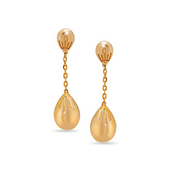 Mamma Mia 14 KT Yellow Gold Radiant Blobs Drop Earrings for Kids