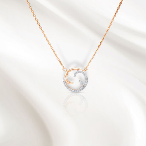 Swirl Shine Diamond Pendant with Chain