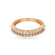 Chic 18 Karat Rose Gold And Diamond Finger Ring,,hi-res image number null