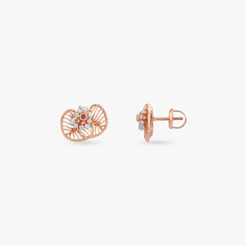 Petal Web Diamond Stud Earrings