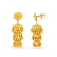 Traditional 3 Layer Charming Gold Jhumkas,,hi-res image number null