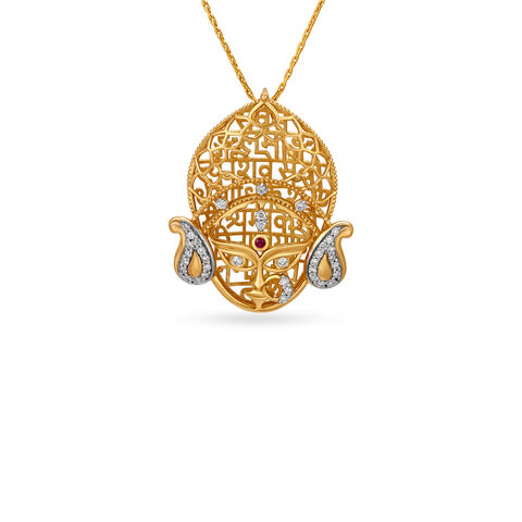 Divine Goddess Gold and Diamond Pendant