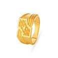 Criss Cross And Layer Pattern Gold Finger Ring For Men,,hi-res image number null