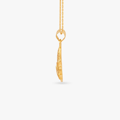 Lattice Leaf Gold Pendant